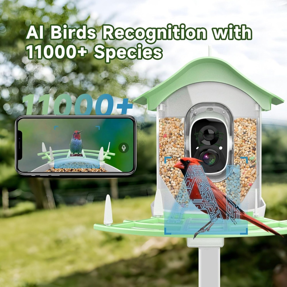 Smart Bird Feeder Camera - Умная кормушка для птиц на солнечной