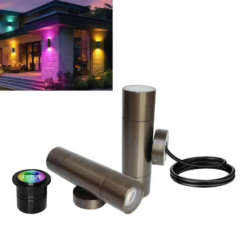 Smart Garden Outdoor - Прочный латунный уличный светодиодный настенный светильник