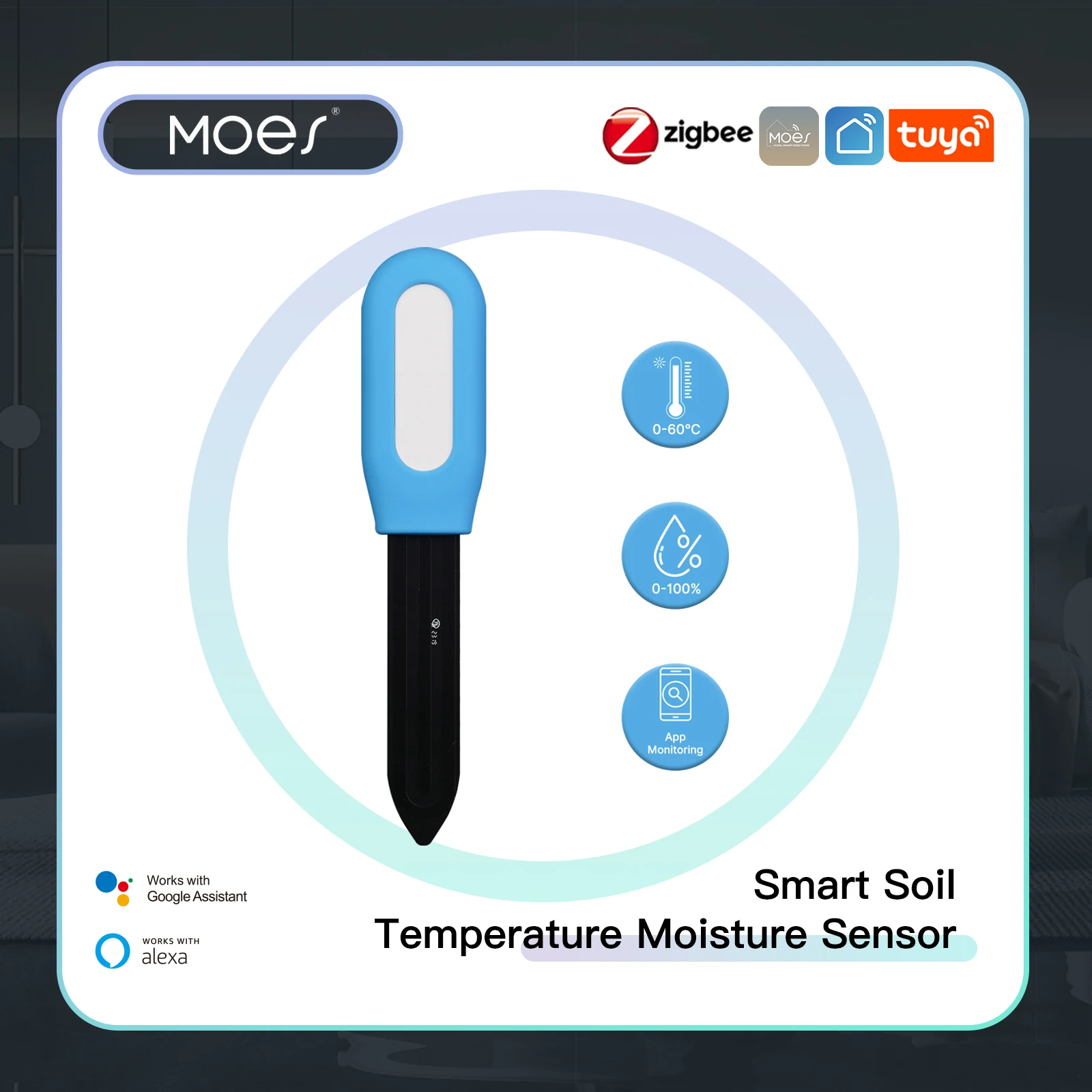 Smart Garden Zigbee - MOES Smart ZigBee измеритель температуры почвы,