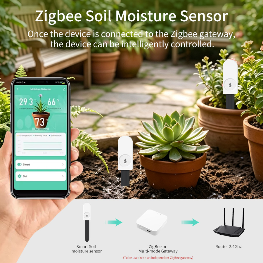 Датчик влажности почвы Tuya Zi – обзор и цена Smart Garden Zigbee